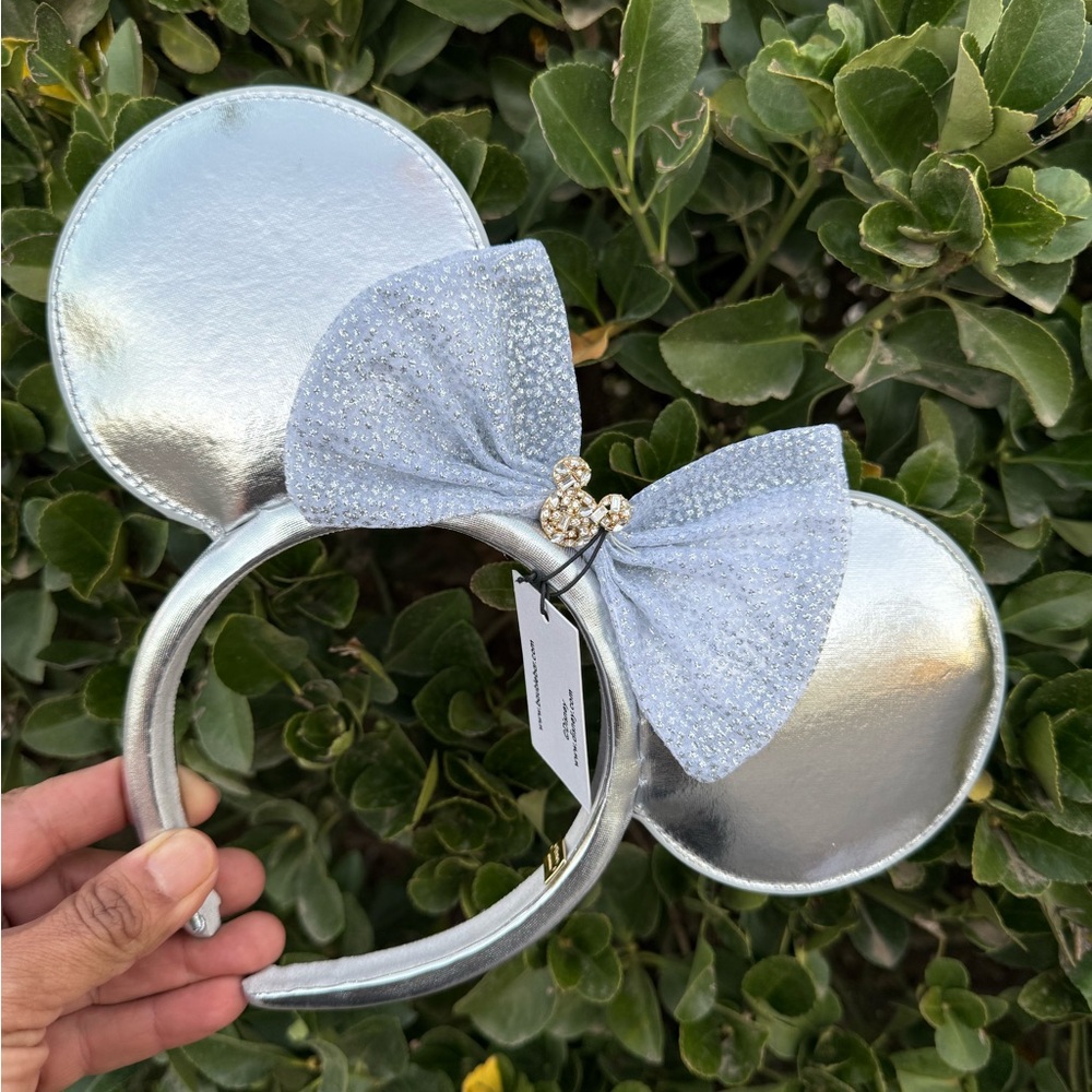Disney Baublebar Minnie Mouse Ears Headband Silver